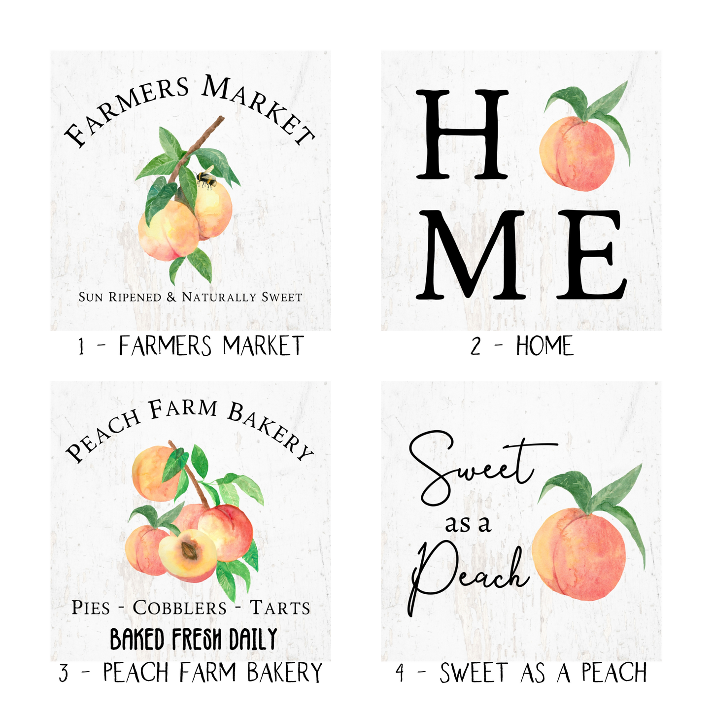 Summer fruit knit peach- themed gnome with sign - Tiered tray decor