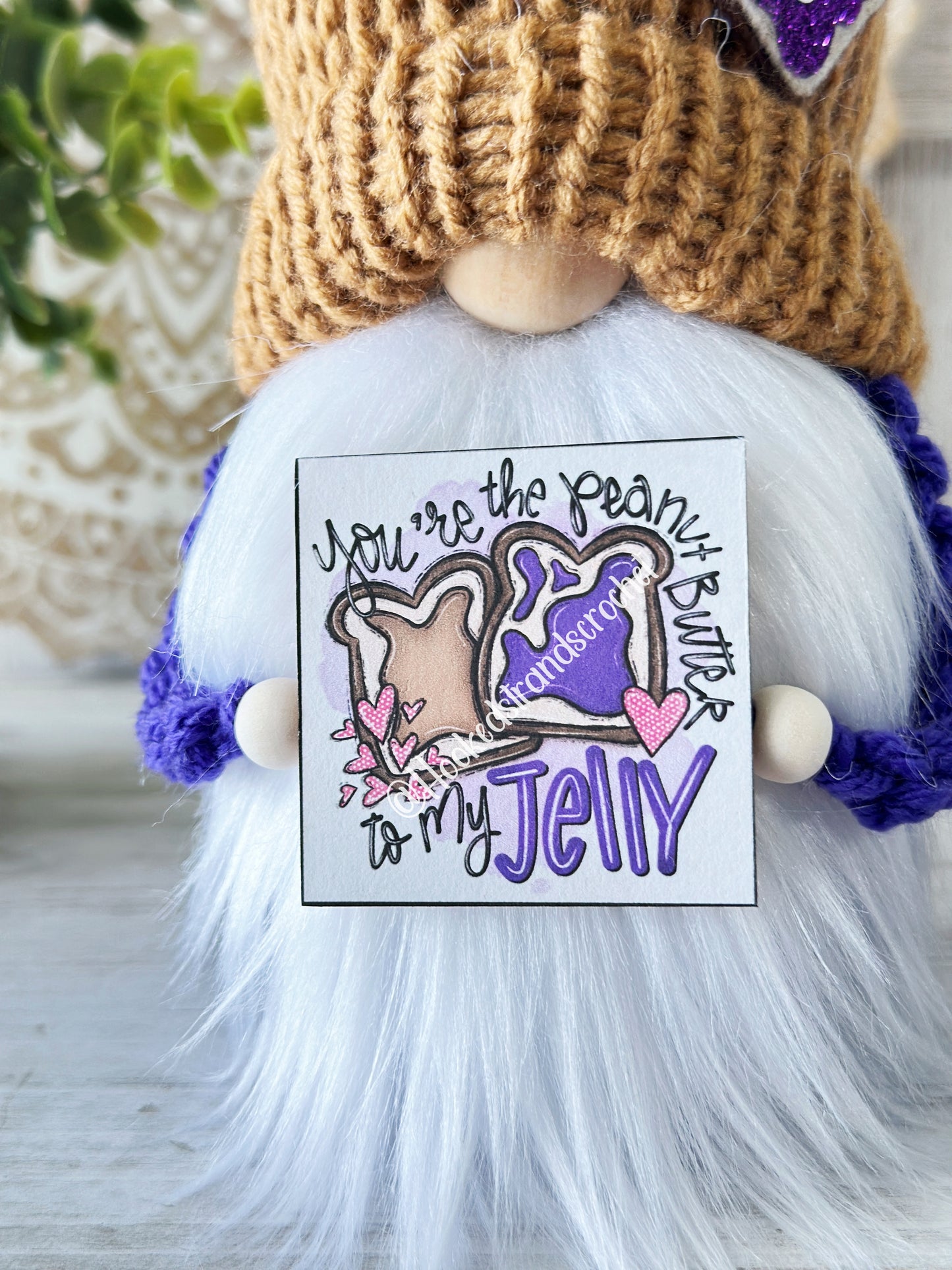 You're the Peanut Butter to my Jelly Gnome Decor, Unique Tiered Tray Accent for Someone Special