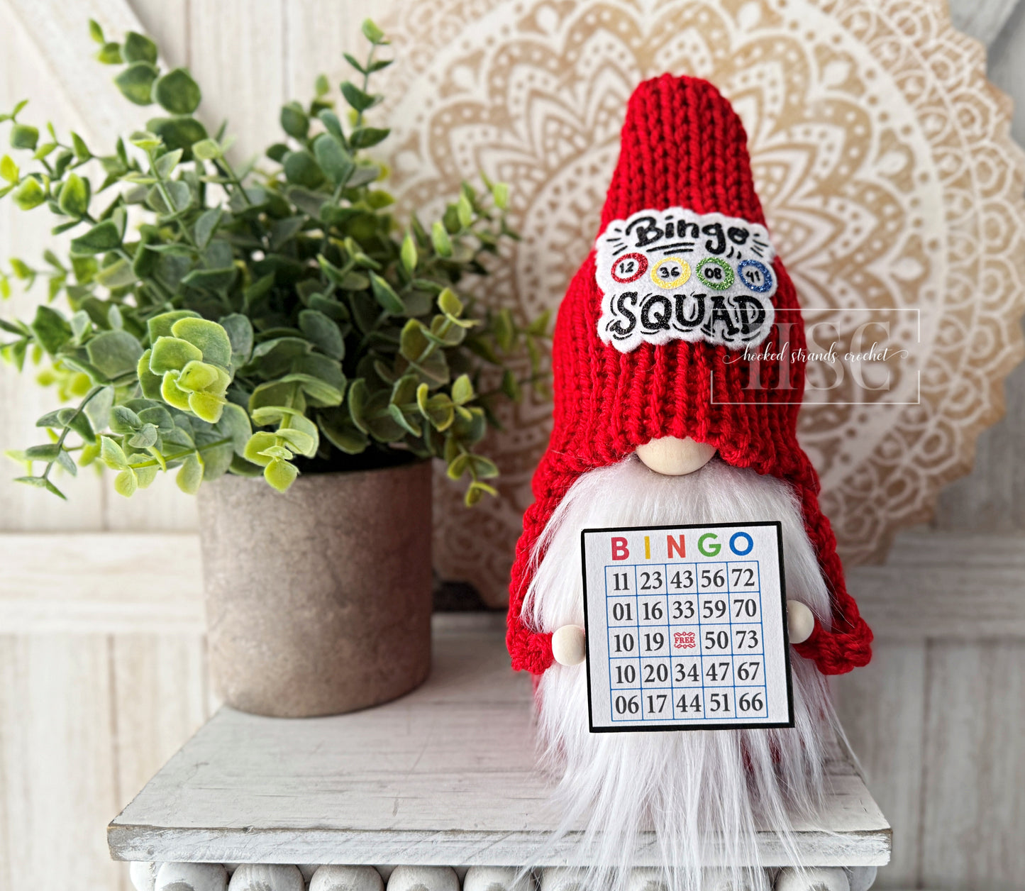 Whimsical Bingo Gnome Gift - Fun Tiered Tray Decor Idea for Bingo Addicts