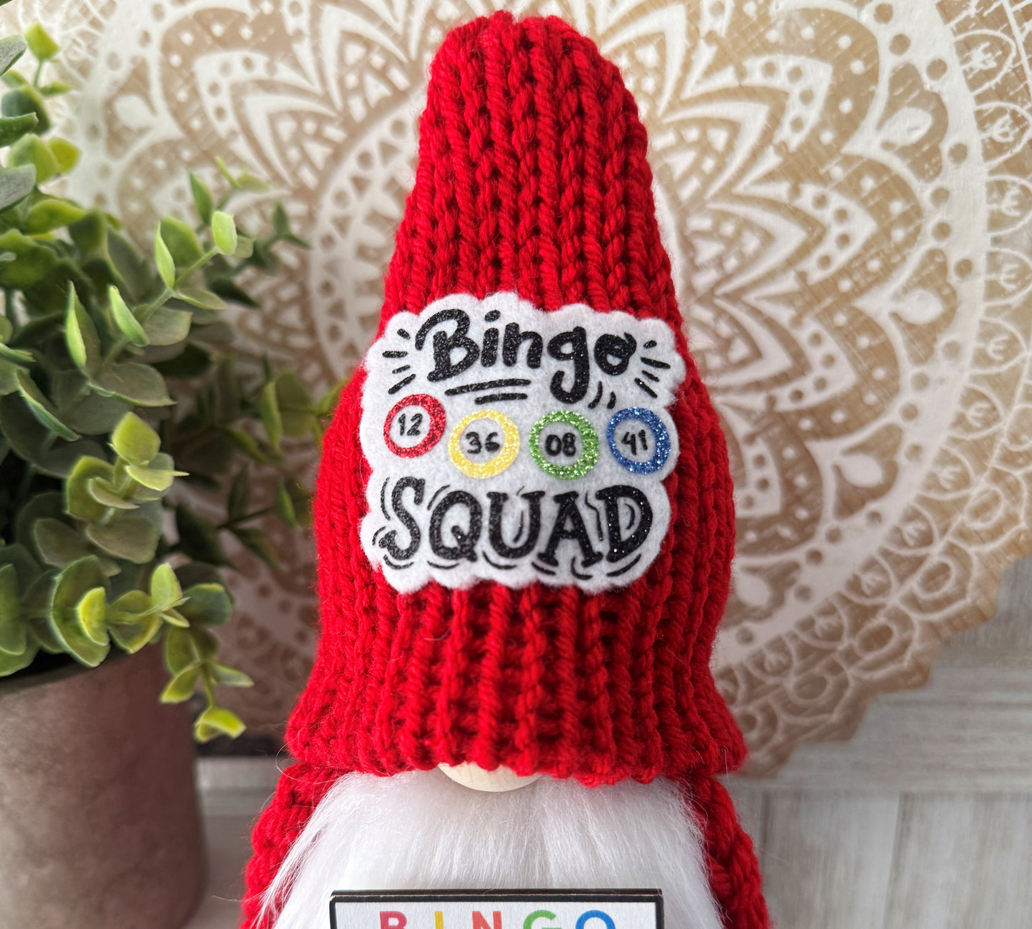 Whimsical Bingo Gnome Gift - Fun Tiered Tray Decor Idea for Bingo Addicts