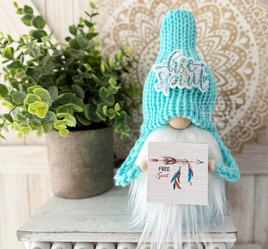 Free Spirit Gnome with Dreamcatcher - Tiered Tray Decoration - Boho inspired decor