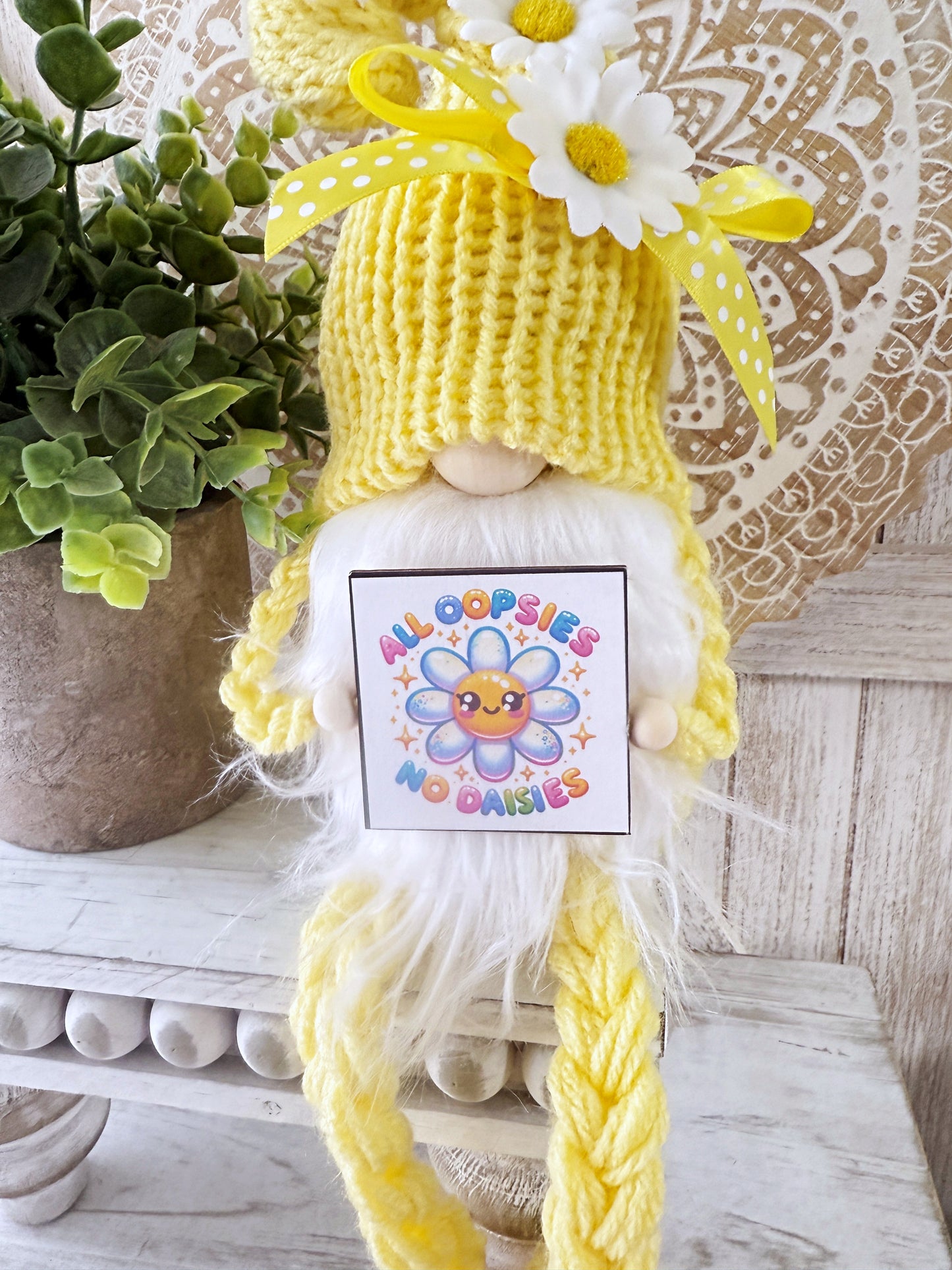 Spring Gnome with Tennis Shoes - Tiered Tray Decor, Oopsie Daisy Theme