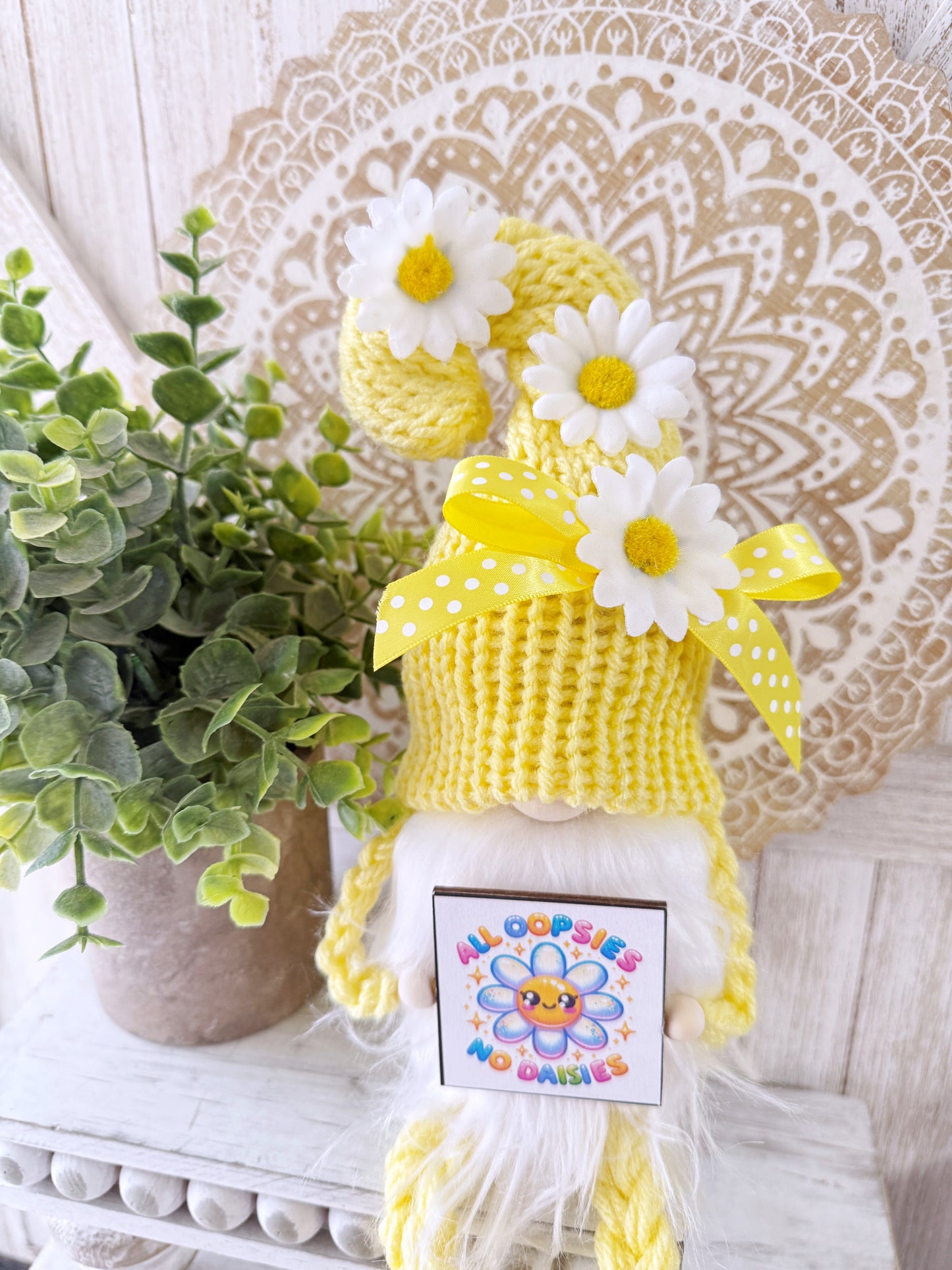 Spring Gnome with Tennis Shoes - Tiered Tray Decor, Oopsie Daisy Theme