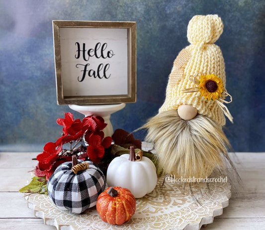 Adorable Scarecrow Gnome - Festive Autumn Decor for Harvest and Fall-Themed Trays