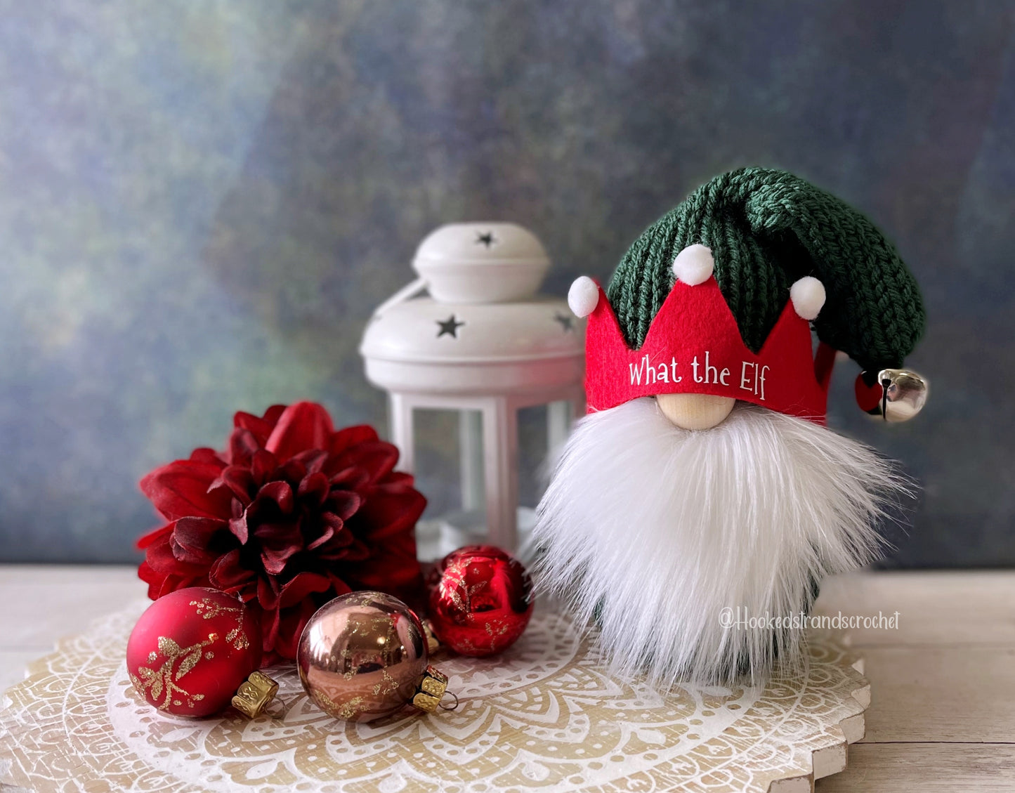 Whimsical Knit Elf Gnome: Playful Christmas Decor for Tiered Trays