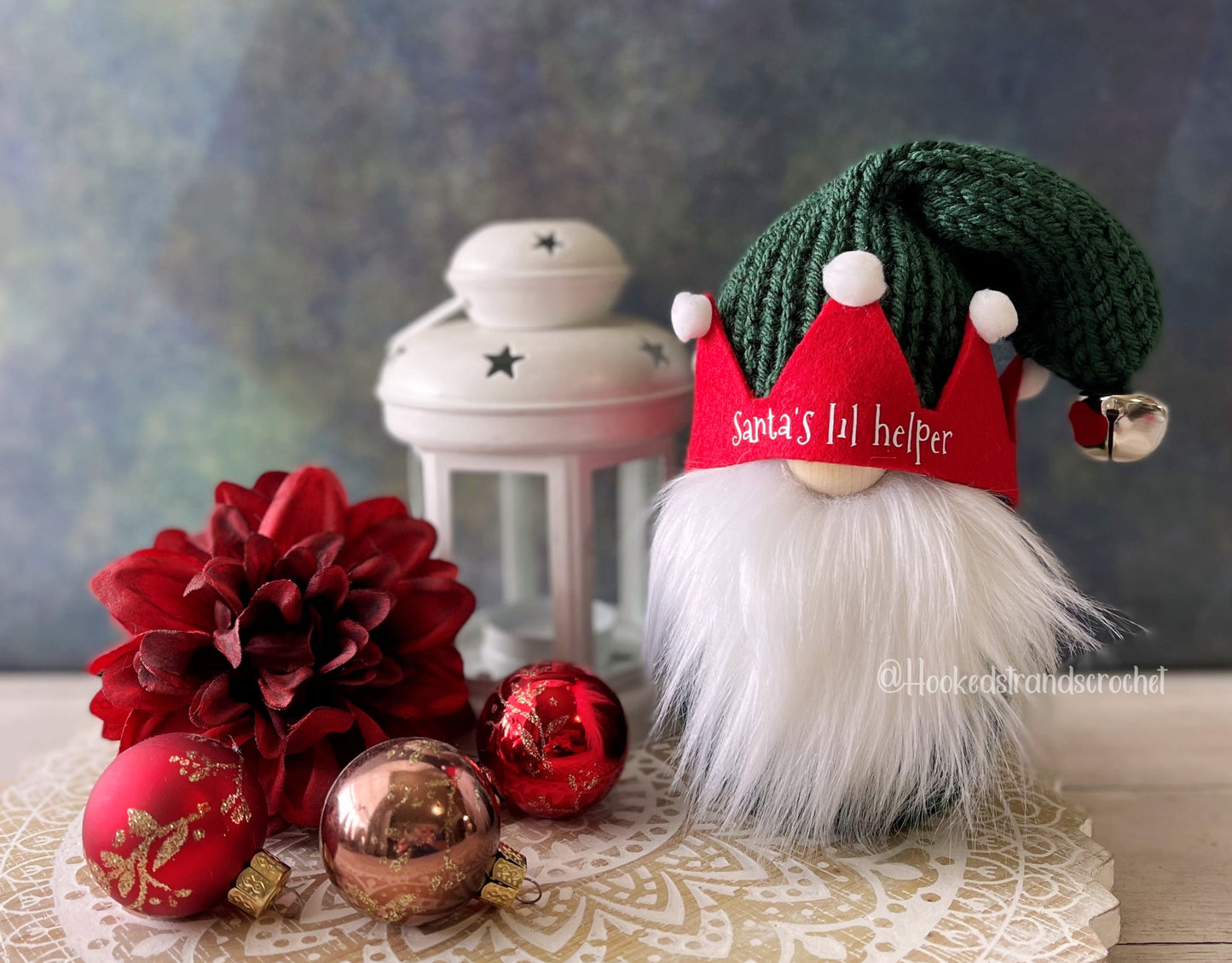 Whimsical Knit Elf Gnome: Playful Christmas Decor for Tiered Trays