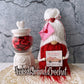 Valentines day gnome, Tiered tray decor, Valentines decor,  Swedish tomte, Gift idea, Knit gnome,