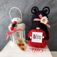 Sweet knit ladybug gnome with "lovebug" sign -Tiered tray decor