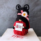 Sweet knit ladybug gnome with "lovebug" sign -Tiered tray decor