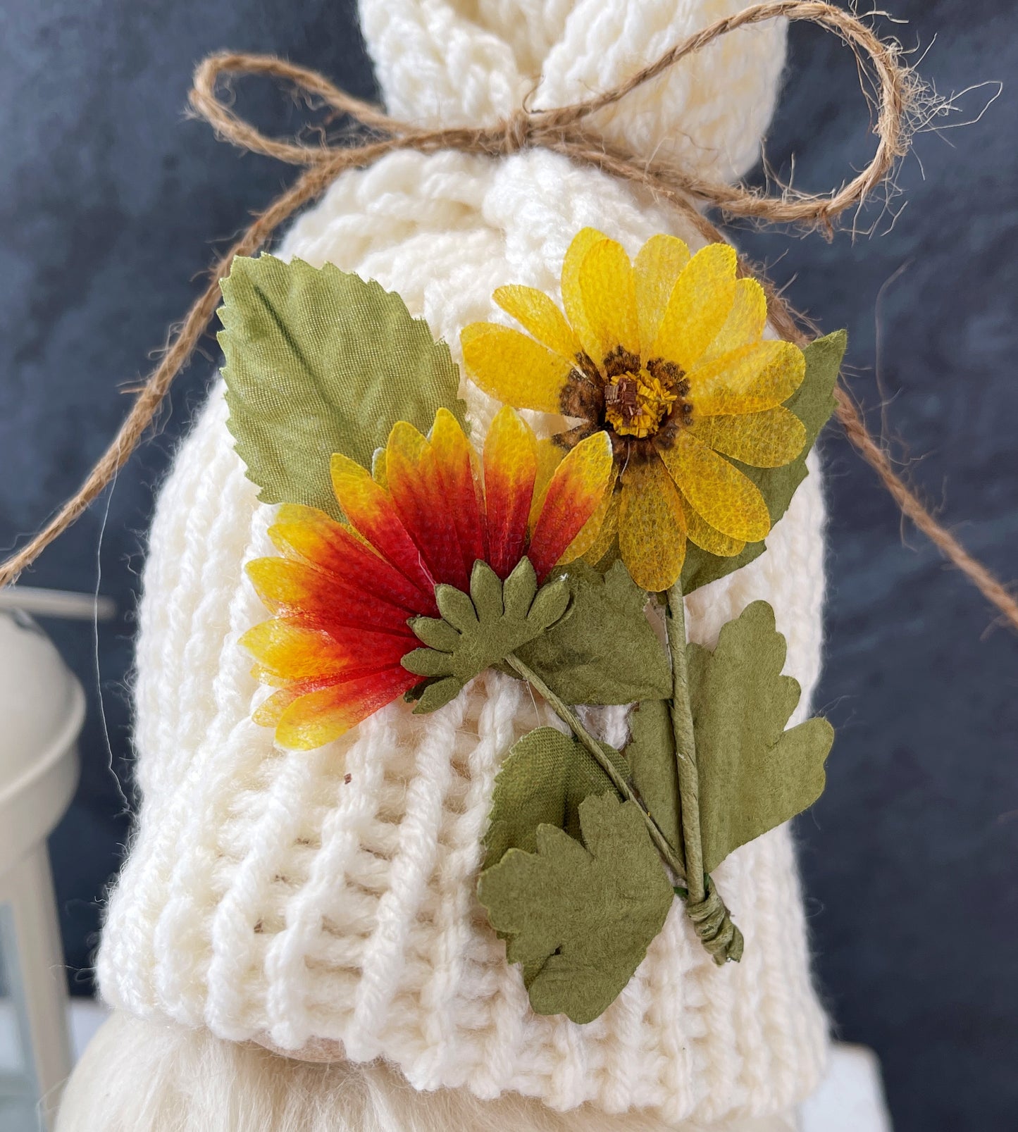 Yellow daisy gnome, Tiered tray decor, Farmhouse gnome,