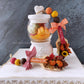 Add a Festive Touch to Your Tiered Tray with this Autumn Candy Corn Gnome - Handcrafted and Delightful