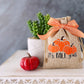 Autumn decorative mini burlap sack with pumpkin themes - Tiered tray decor