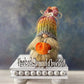 Festive fall knit gnome with pumpkin - Tiered tray decor