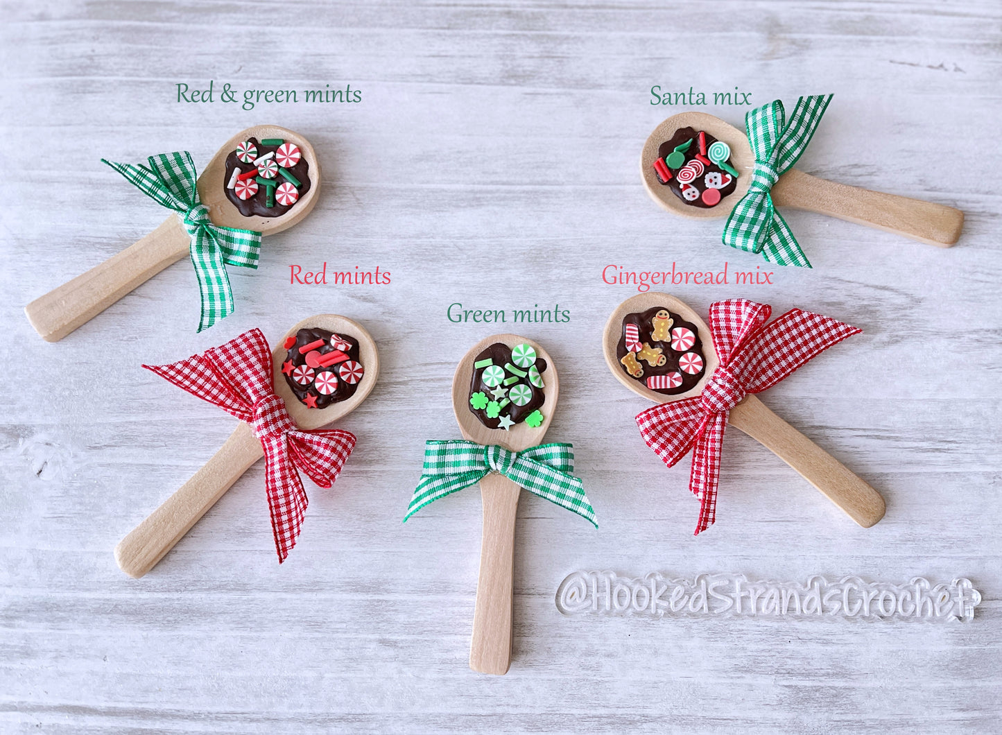 Mini Christmas spoons, Christmas decor, Tiered tray decor, Decorative spoon, Table top display, Wood spoon