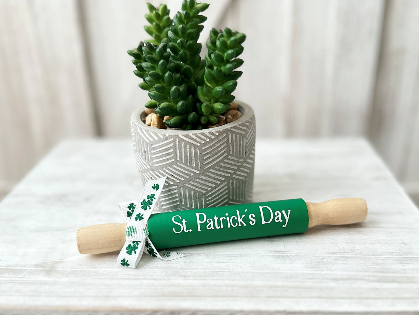 St Patricks rolling pins, St Paddys day decor, Tiered tray decor, Table top display