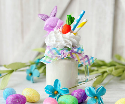 Mini Easter mug, Faux drink decor, Bunny mug, Tiered tray decor, Spring decor, Table top display