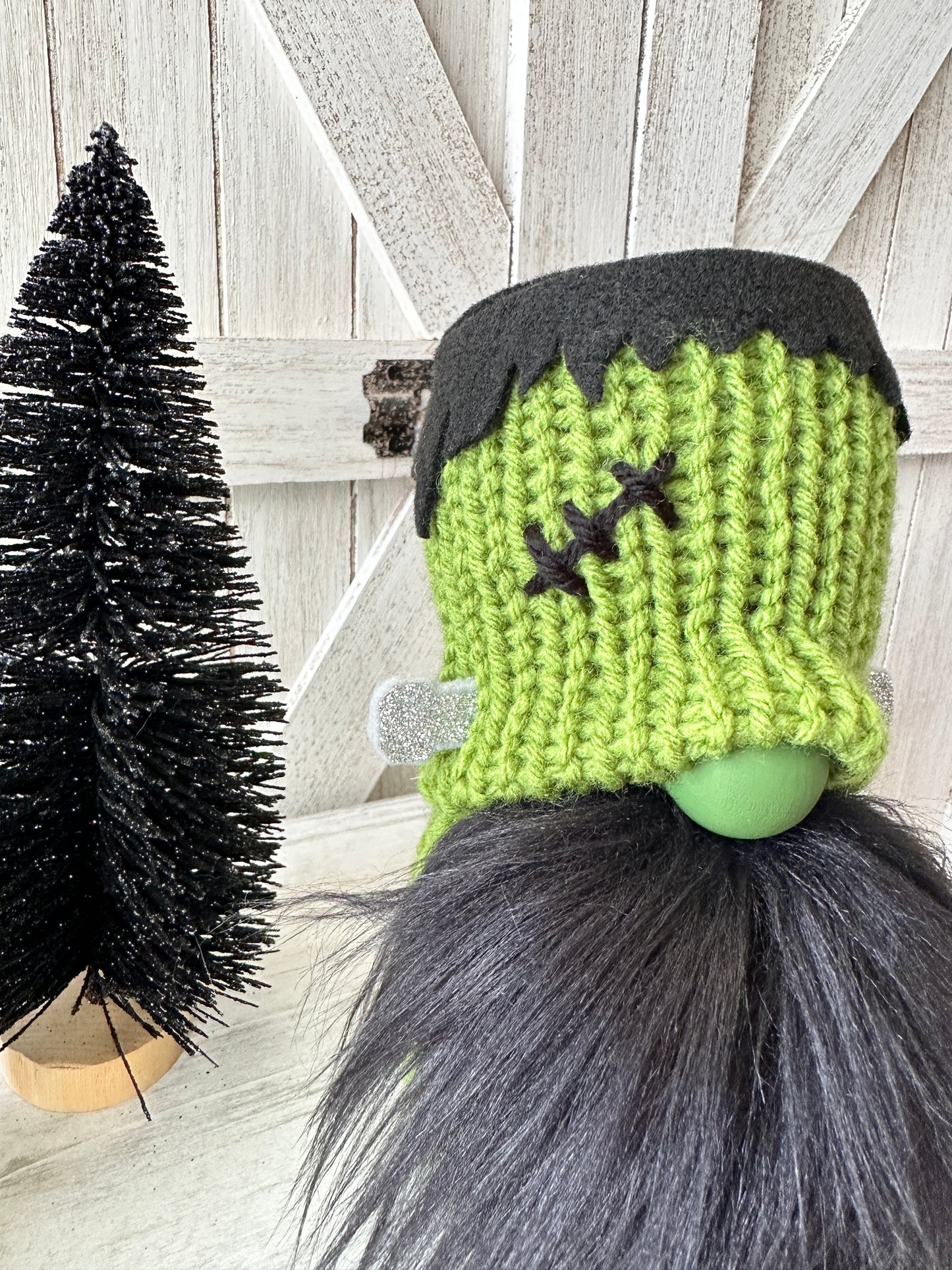 Halloween Frankenstein monster knit gnome - Tiered tray decor