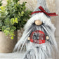 Rustic Buffalo Plaid Knit Christmas Gnome with Festive Sign - Festive Holiday Decor