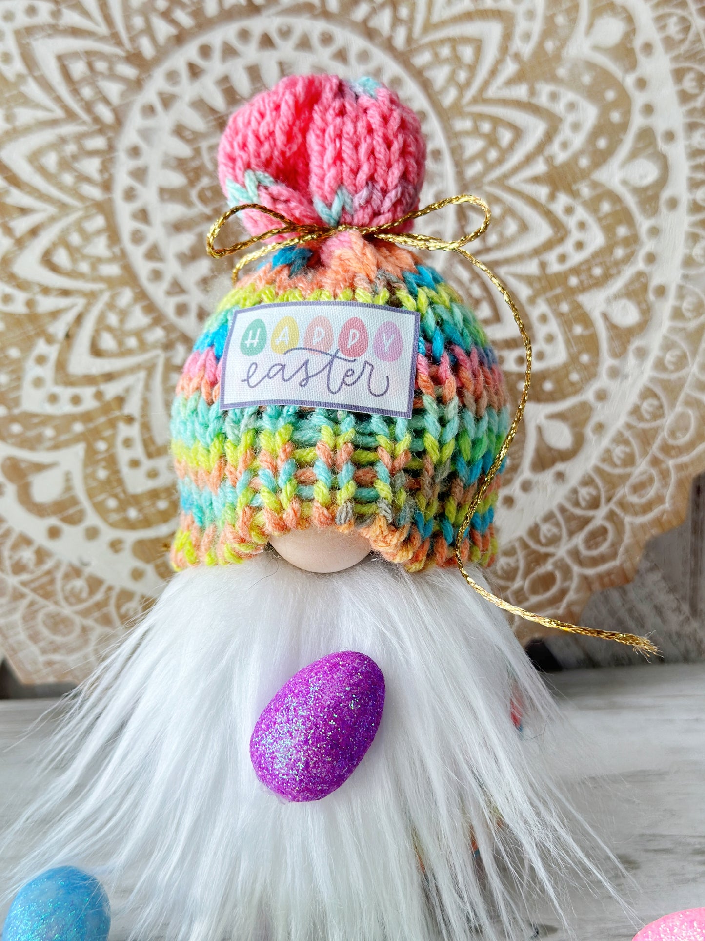 Springtime Gnome for Tiered Tray - Adorable Easter Decoration by Hooked Strands Crochet