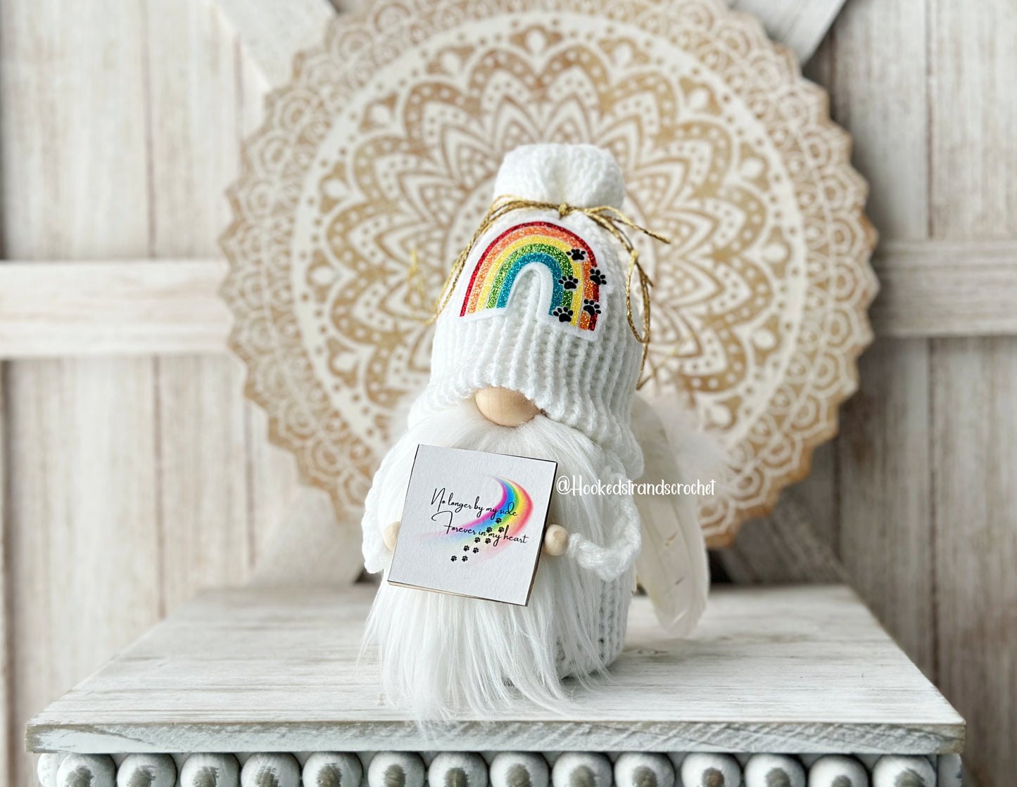 Rainbow Bridge Memorial Gnome - A Sentimental Sympathy Gift for Pet Loss