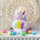 Pastel Spring Bunny Gnome for Easter Decor | Tiered Tray Decor by Hooked Strands Crochet