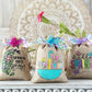 Spring Mini Burlap Bag for Tiered Tray Decor - Handcrafted by Hooked Strands Crochet