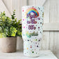 Personalized 40 Oz Rainbow Girl Tumbler | Glitter Travel Mug