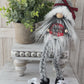 Rustic Buffalo Plaid Knit Christmas Gnome with Festive Sign - Festive Holiday Decor