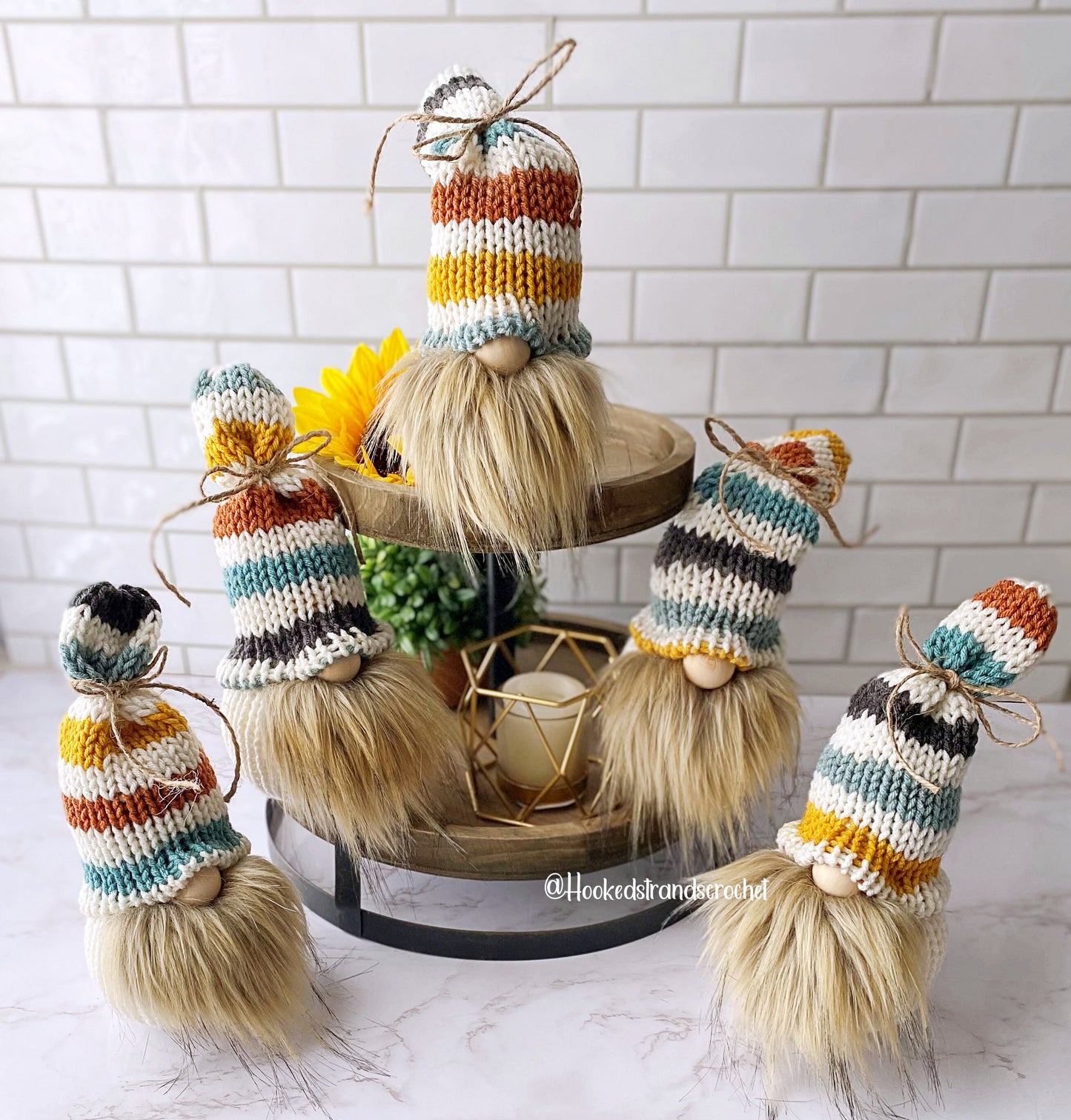 Gnome doll, Tiered tray decor, Farmhouse style, Rustic decor, Gonk doll, Swedish Tomte, Gift idea,