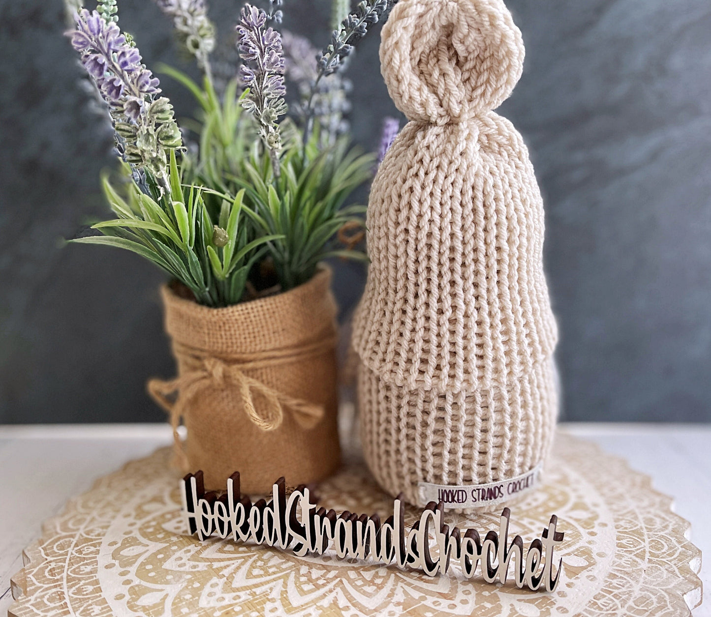 Lavender gnome, Farmhouse gnome, Tiered tray decor, Flower knome, Botanical decor, Gift idea, Made to order,