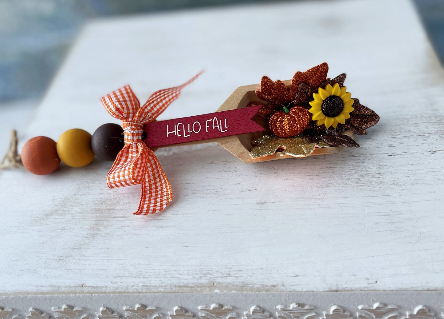 Decorative Scoop for Fall - Pumpkin Themed Tiered Tray Decor