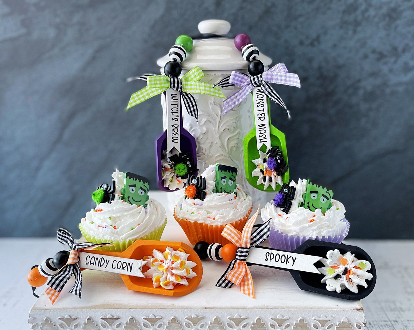 Eerie Halloween Canister Scoop - Perfect Tabletop Decoration for a Festive Touch