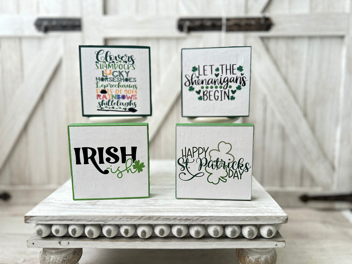 St Paricks sign, St Paddys day decor, Irish decor, Tiered tray decor, Table top display