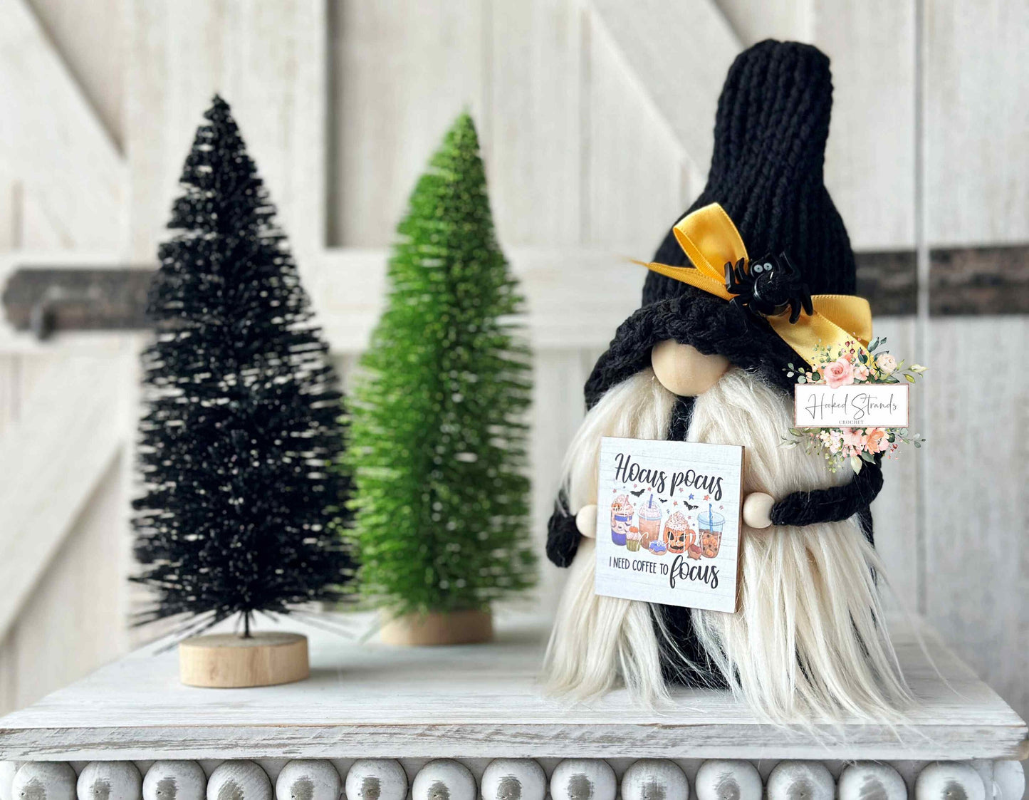 Enchanting Halloween Knit Gnomes Inspired by Hocus Pocus Sanderson Sisters for Tiered Trays