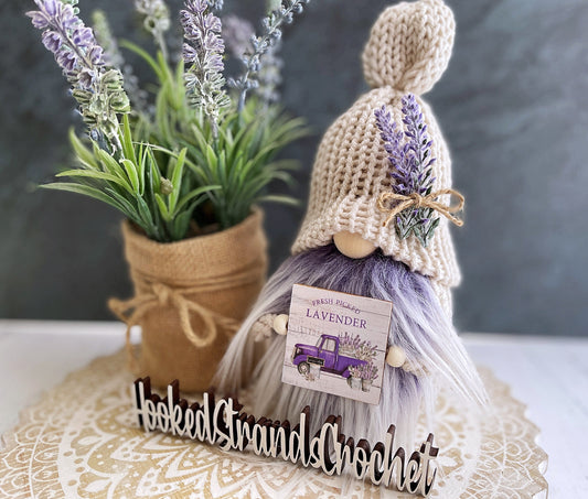 Lavender gnome, Farmhouse gnome, Tiered tray decor, Flower knome, Botanical decor, Gift idea, Made to order,